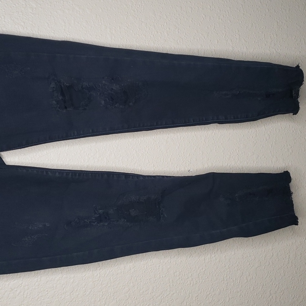 Judy Blue High Rise Skinny Stretch Distressed Black Jeans Size 28 Punk Grunge - Picture 3 of 16